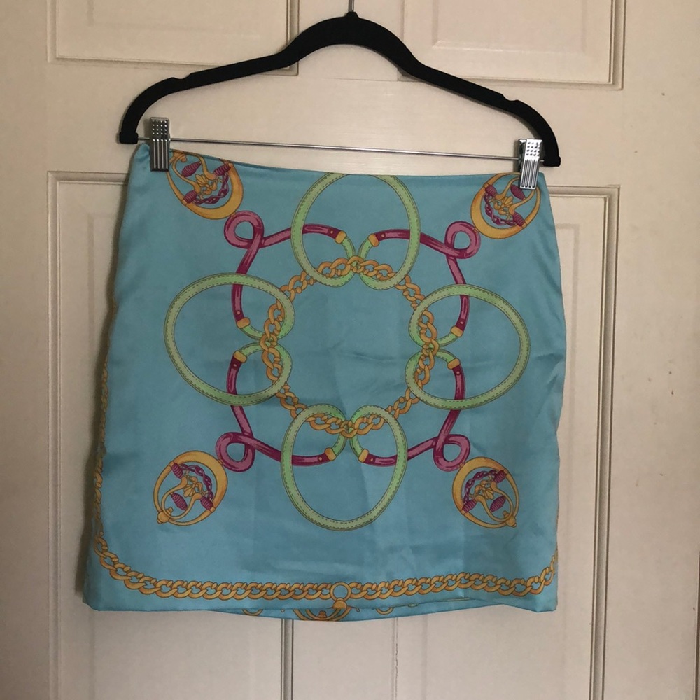 Boston proper size 4 silk animal chain skirt